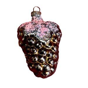 West Germany Vintage Grape Cluster Hand Blown Glass Christmas Ornament 1950